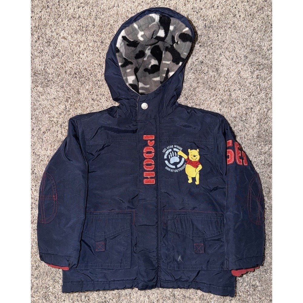 Disney Winnie the Pooh 3T 100 Acre Wood‎ Hooded Coat Boys Vintage 90s Y2K *READ*